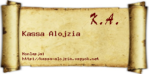 Kassa Alojzia névjegykártya